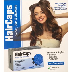 HairCaps Biotine, Zinc et Vitamines 30 gélules